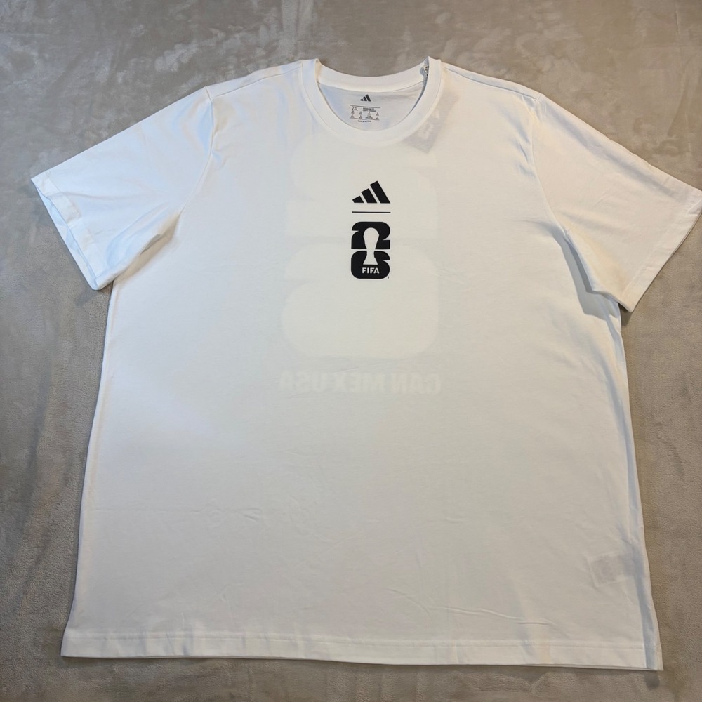Adidas Mens FIFA World Cup 2026 Graphic T-Shirt White 2XL KD7990 CAN MEX USA